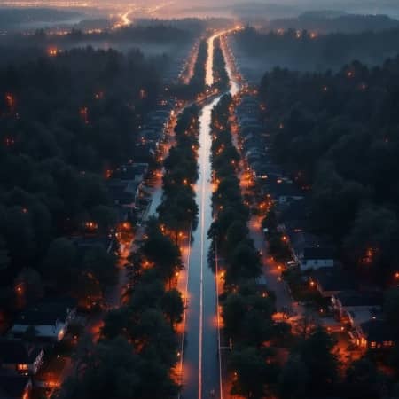 highway road night view