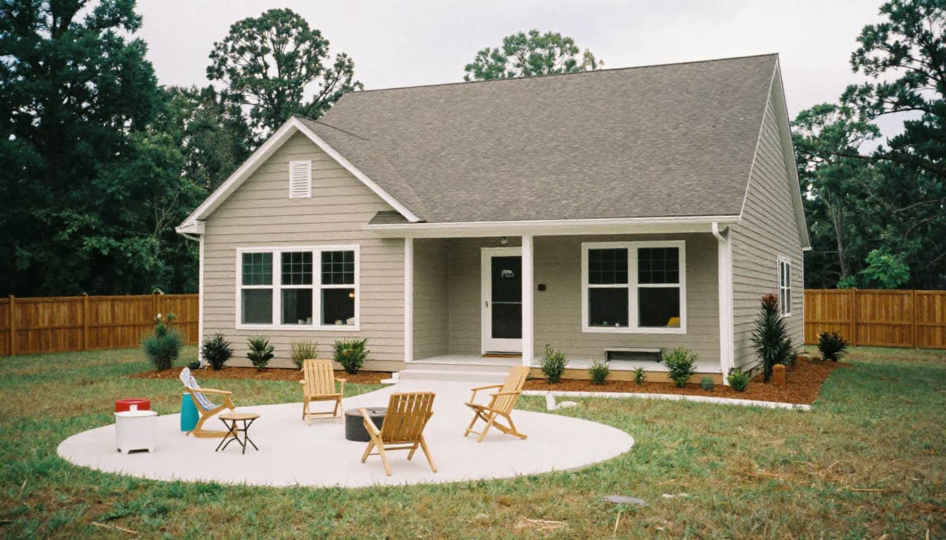Backyard of an RBC Homes new construction home in Moore County