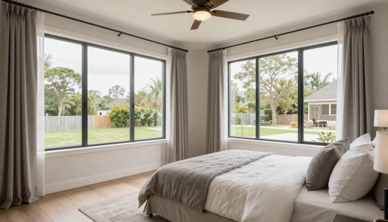 Primary bedroom in an H&H Homes new construction home
