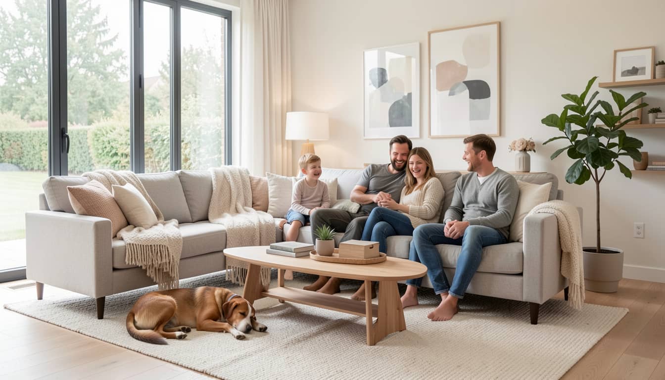 Modern living room interior of a Cameron homes